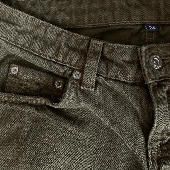 NWOT Carmar Distressed Army Green Jean - Picture 6 of 8